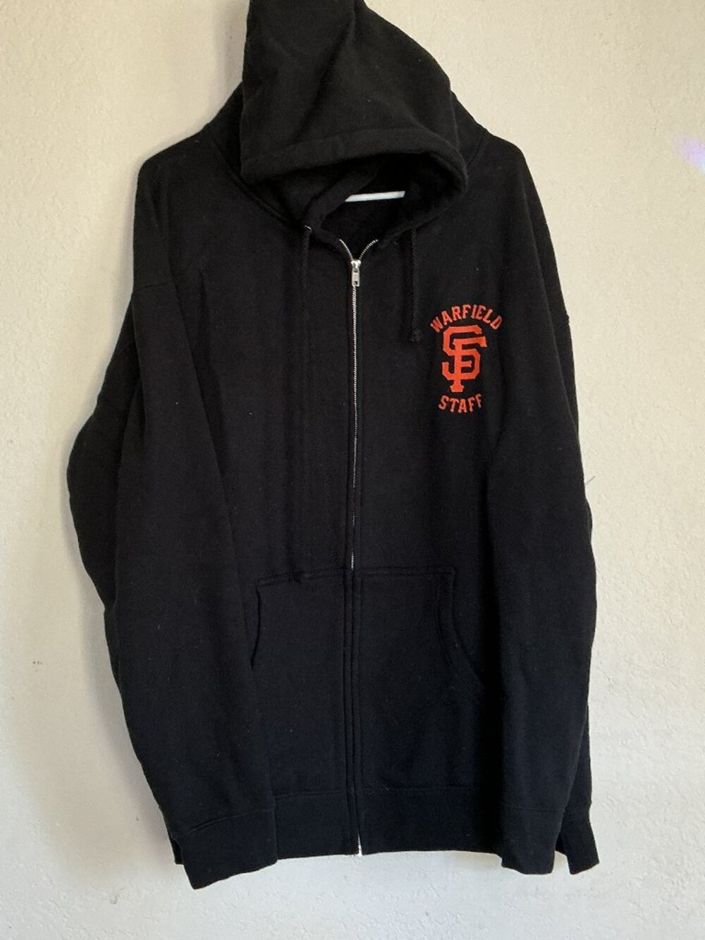 Rare Wu-Tang Clan Warfield Staff Crew Zip Up Hoodie SF Venue Size 2XL
